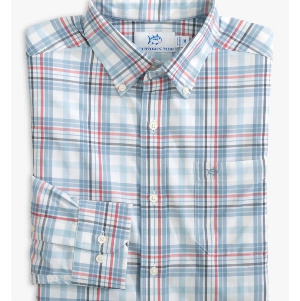 Southern Tide Plaid Button-Down Shirt - sport shirt size xl
